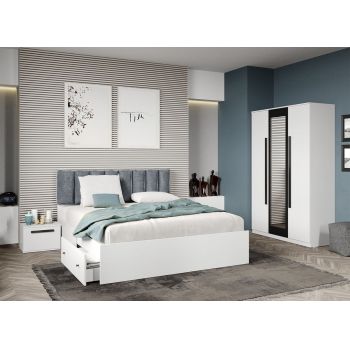 Set dormitor Alb fara comoda - Dallas - C24 ieftin