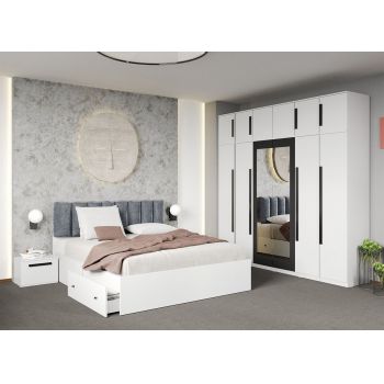 Set dormitor Alb fara comoda - Dallas - C39 ieftin