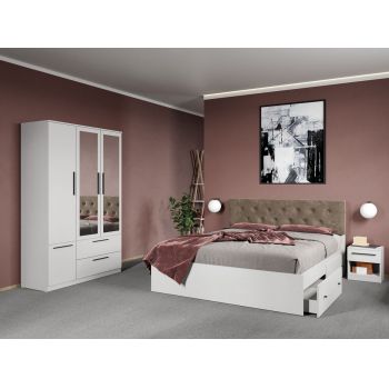 Set dormitor complet Alb - Madrid - C35 ieftin