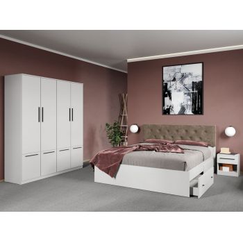 Set dormitor complet Alb - Madrid - C41 ieftin