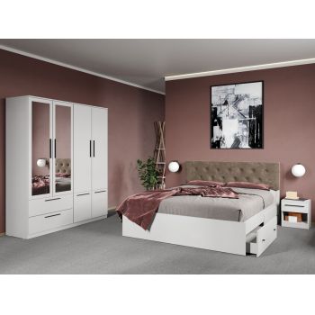 Set dormitor complet Alb - Madrid - C43 ieftin