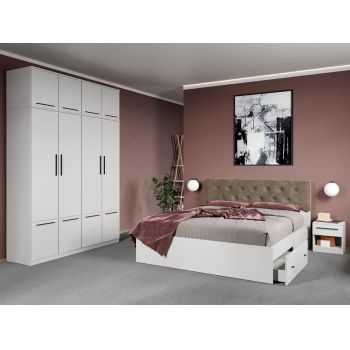 Set dormitor complet Alb - Madrid - C45 ieftin