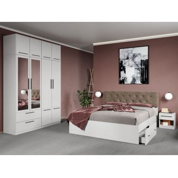 Set dormitor complet Alb - Madrid - C47 ieftin