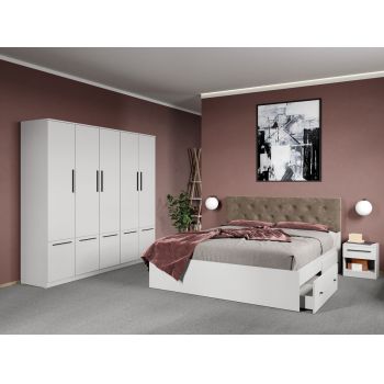Set dormitor complet Alb - Madrid - C49 ieftin