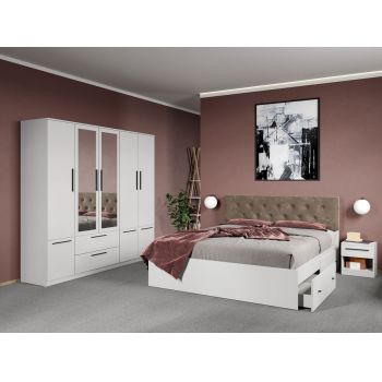 Set dormitor complet Alb - Madrid - C51 ieftin