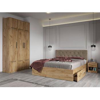 Set dormitor complet Stejar Auriu - Madrid - C05 ieftin
