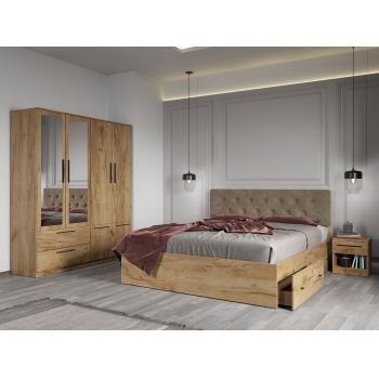 Set dormitor complet Stejar Auriu - Madrid - C11 ieftin