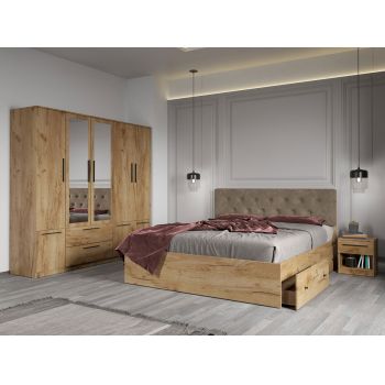 Set dormitor complet Stejar Auriu - Madrid - C19