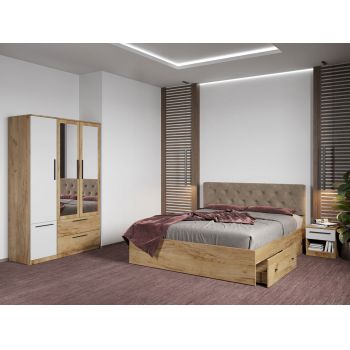 Set dormitor complet Stejar Auriu - Madrid - C67 ieftin