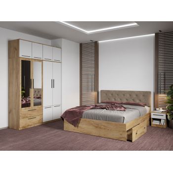 Set dormitor complet Stejar Auriu - Madrid - C79 ieftin