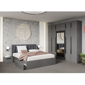 Set dormitor Gri fara comoda - Dallas - C47 ieftin