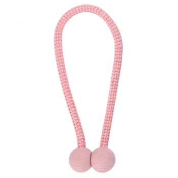 Cordon de strangere Pufo Ball pentru draperie sau perdea cu magnet, roz