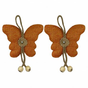 Set cordon de strangere Pufo Butterfly pentru draperie sau perdea cu magnet, 2 buc, portocaliu ieftina