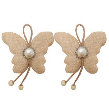 Set cordon de strangere Pufo Ellegant Butterfly pentru draperie sau perdea cu magnet, 2 buc, crem ieftina