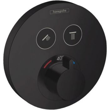 Baterie termostatata cu 2 functii, Hansgrohe, ShowerSelect S, Negru mat la reducere