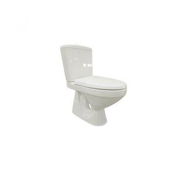 Set Vas WC compact Mito, Roma New, cu rezervor evacuare verticala si capac din polipropilena, alb