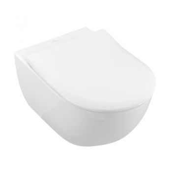Set vas WC suspendat, Villeroy & Boch, Subway 2.0, cu capac SoftClose si QuickRelease, CeramicPlus, alb alpin la reducere