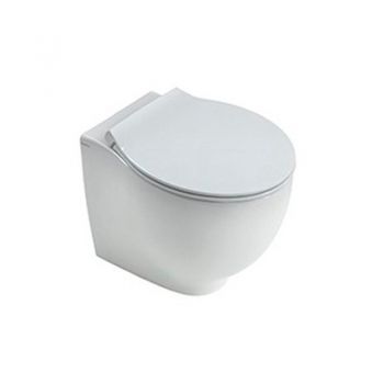 Vas WC stativ, Hatria, Le Fiabe, back-to-wall, pure rim, 36,5 cm, alb ieftin