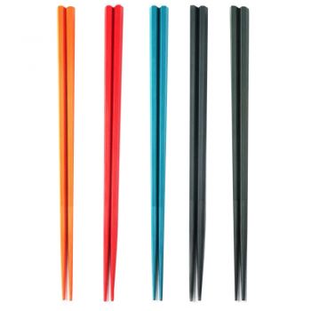 Set 5 perechi betisoare Pufo Colors din fibra de sticla pentru sushi, 24 cm