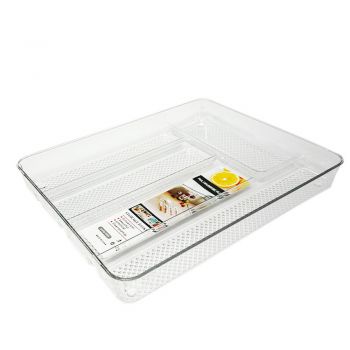 Suport organizare tacamuri Pufo Cuisine antiderapant pentru sertar cu 5 compartimente, 29.5 x 24 cm