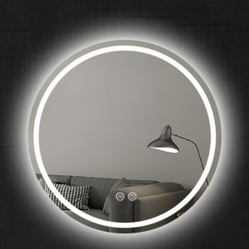 Oglindă, Fluminia, Ando-R90, rotundă, cu iluminare LED și dezaburire la reducere