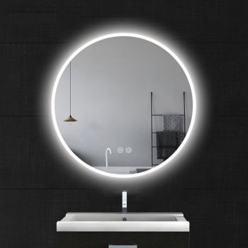 Oglindă, Fluminia, Calatrava-80, rotundă, cu iluminare LED și dezaburire