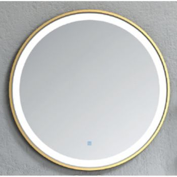 Oglindă, Fluminia, Gold-Lady-90, iluminare LED și dezaburire, rama aurie la reducere