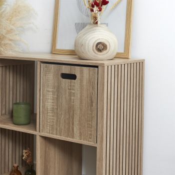 Cutie depozitare din lemn, cub, 30x30x30 cm, pliabila, maro, Happymax la reducere