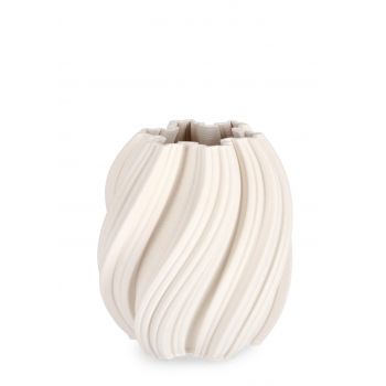 Vaza Joleen, Bizzotto, Ø19 x 21 cm, ceramica imprimata 3D, interior rezistent la apa, bej