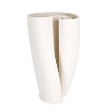 Vaza Maeli, Bizzotto, 20 x 23 x 33.5 cm, ceramica imprimata 3D, interior rezistent la apa, bej