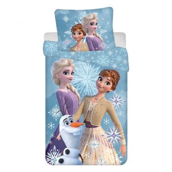 Lenjerie de pat din bumbac pentru copii pentru pat de o persoană 140x200 cm Frozen – Jerry Fabrics