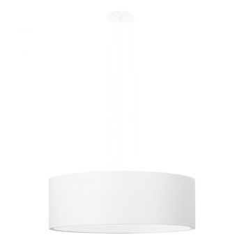 Lustră albă cu abajur din sticlă/cu abajur textil ø 45 cm Paktor – Nice Lamps