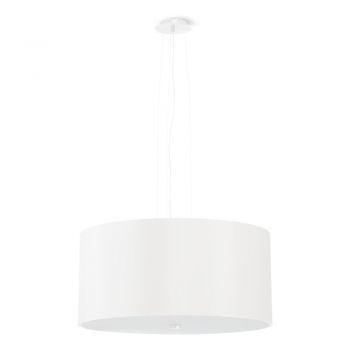 Lustră albă cu abajur textil ø 50 cm Volta – Nice Lamps la reducere