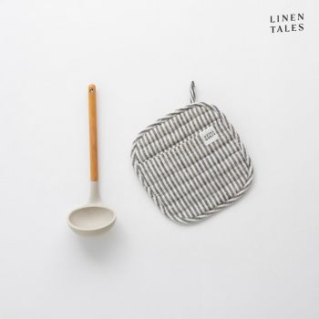 Mănușă de bucătărie din in Thin Black Stripes – Linen Tales