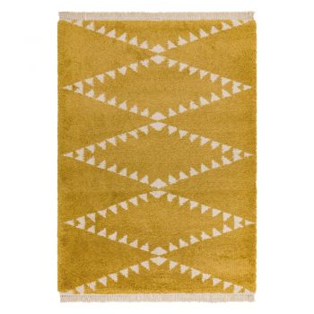 Covor galben muștar 200x290 cm Rocco – Asiatic Carpets