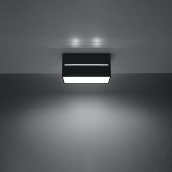 Plafonieră neagră cu abajur din metal 10x20 cm Lorum – Nice Lamps ieftina