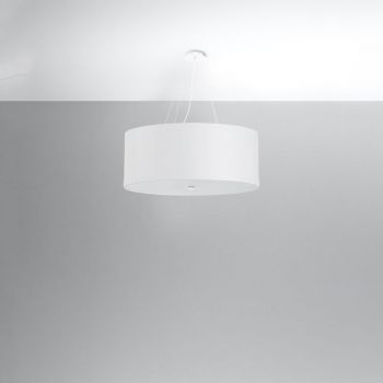 Lustră albă cu abajur textil ø 70 cm Volta – Nice Lamps