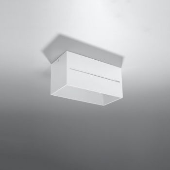 Plafonieră albă cu abajur din metal 10x20 cm Lorum – Nice Lamps ieftina