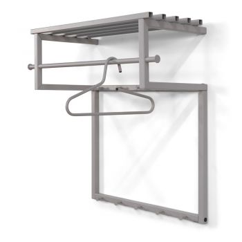 Cuier de perete gri-bej cu raft din metal Rizzoli – Spinder Design