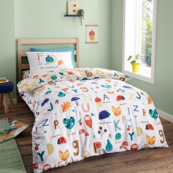 Lenjerie de pat pentru copii pentru pat de o persoană 140x200 cm Woodland Alphabet – RHS