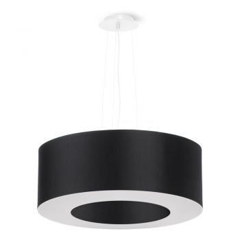 Lustră neagră cu abajur textil ø 50 cm Galata – Nice Lamps