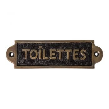 Semn din metal 15x4,5 cm Toilettes – Antic Line ieftina