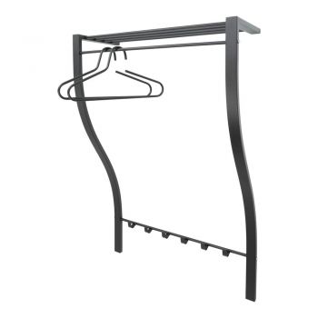 Cuier de perete negru cu raft din metal Carve – Spinder Design