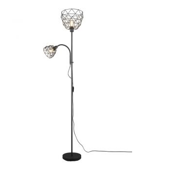Lampadar negru cu abajur din metal (înălțime 180 cm) Haval – Trio