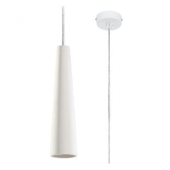 Lustră albă cu abajur din ceramică ø 8 cm Alverna – Nice Lamps