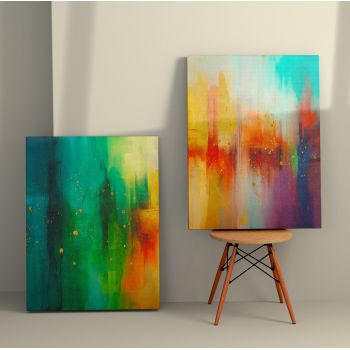 Tablou Canvas (2 bucăți) 2KNV4232, Multicolor, 110x70 cm