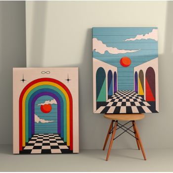 Tablou Canvas (2 bucăți) 2KNV4287, Multicolor, 110x70 cm