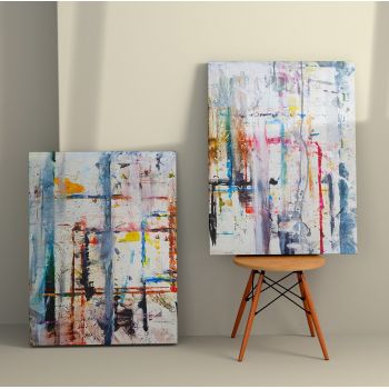 Tablou Canvas (2 bucăți) Artistic 3, Multicolor, 110x70 cm