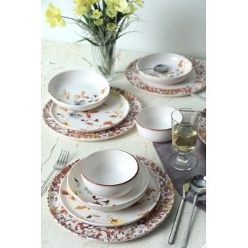 Set de cină din ceramică, Maro, 28 cm