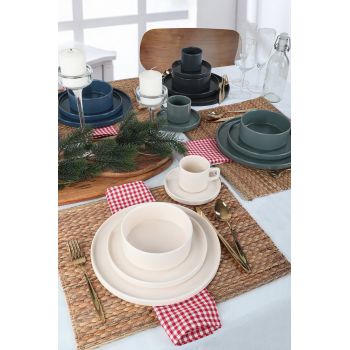 Set de cină din ceramică, Multicolor, 27x2x27 cm
